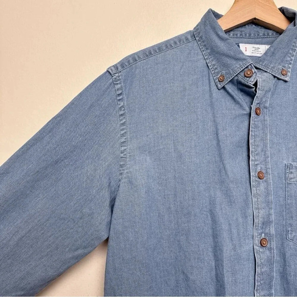 Old Navy Mens Small Chambray Everyday Button Shirt - Picture 5 of 13